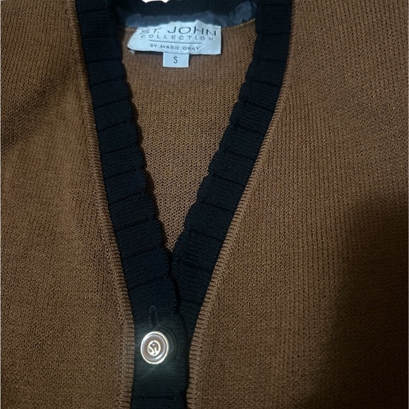 St. John  collection by Marie Gray Brown and Black Cardigan size S - Picture 3 of 9